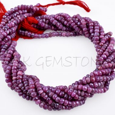 red corundum ruby beads