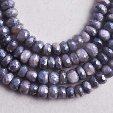 gray moonstone silverite beads