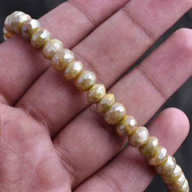 yellow moonstone silverite beads