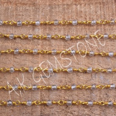 crystal quartz gold rosary chain