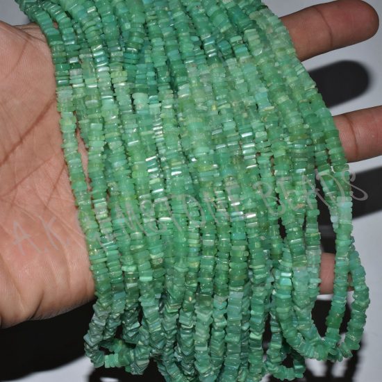 green chrysoprase square beads