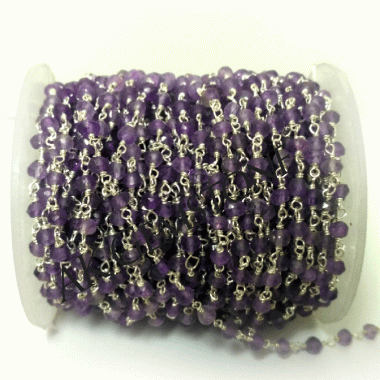amethyst gemstone rosary bead