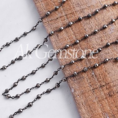 natural pyrite rosary chain