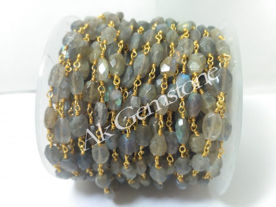 labradorite oval rosary chain