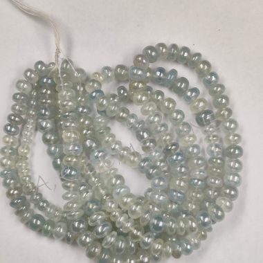 smooth aqua chalcedony beads