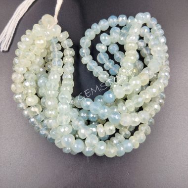 faceted aqua chalcedony beads