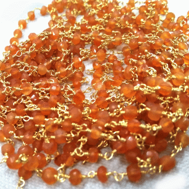 orange carnelian rosary chain