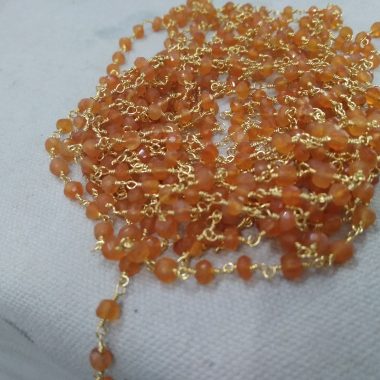 orange carnelian rosary chain