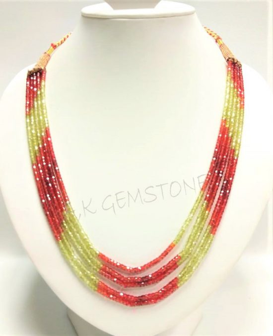 red cubic zirconia necklace