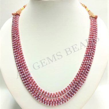 cubic zirconia red necklace