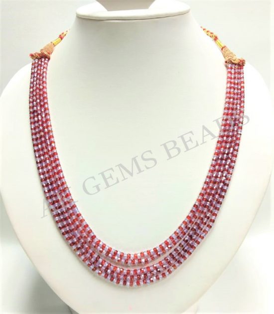 cubic zirconia red necklace